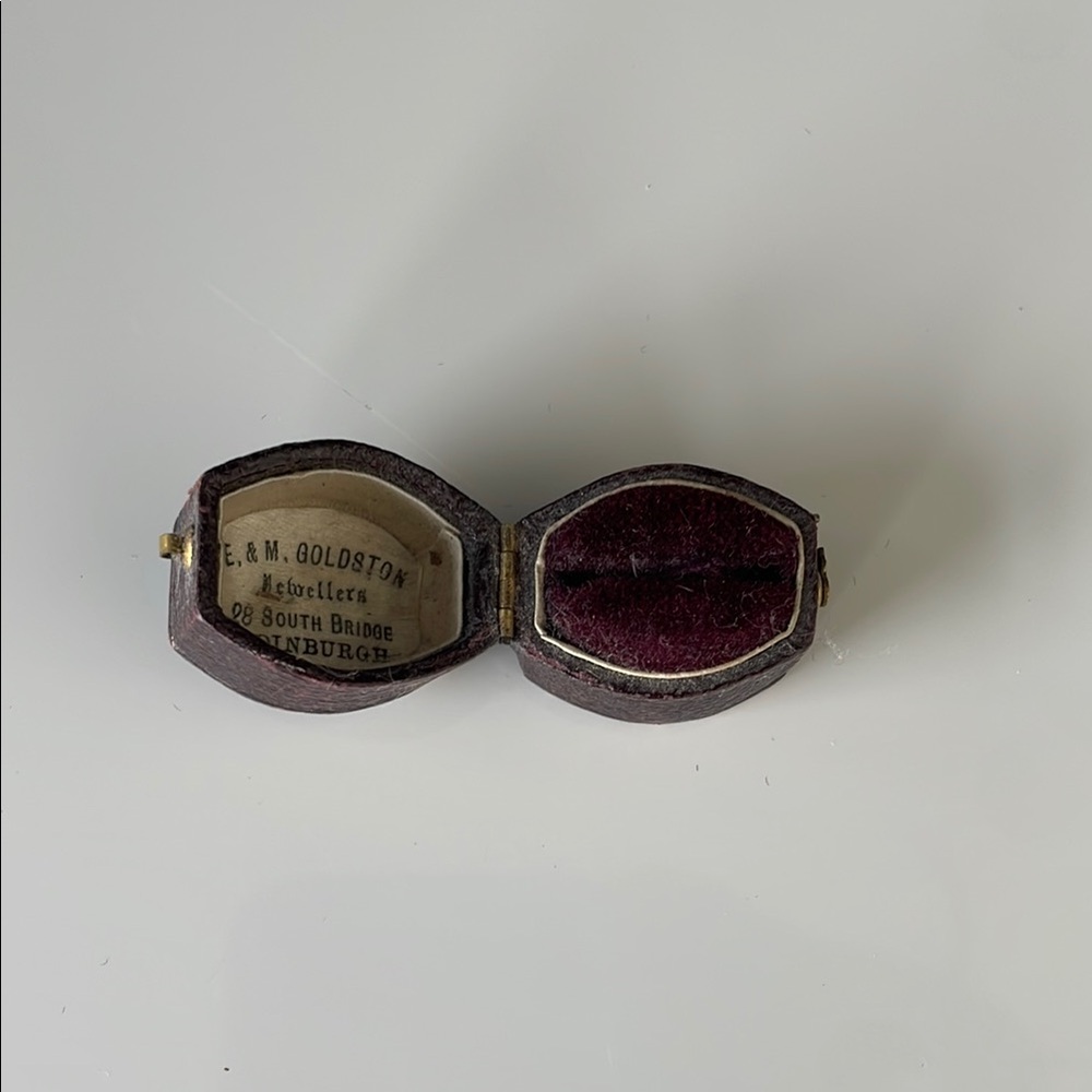 Antique Jewelry Case with Burgundy Velvet Interior